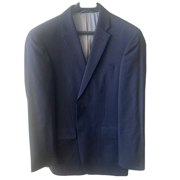 Tommy Hilfiger Other - Tommy Hilfiger Mens Suit Jacket Navy Pinstripe 100% Wool Size 38R
